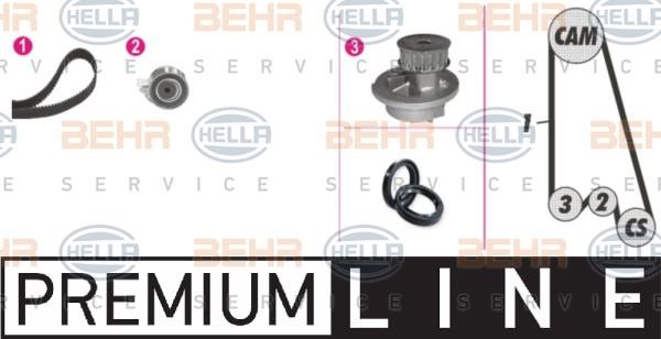 Hella 8MP 376 800-801 TIMING BELT KIT WITH WATER PUMP 8MP376800801: Buy near me in Poland at 2407.PL - Good price!