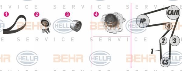 Hella 8MP 376 802-801 TIMING BELT KIT WITH WATER PUMP 8MP376802801: Buy near me in Poland at 2407.PL - Good price!