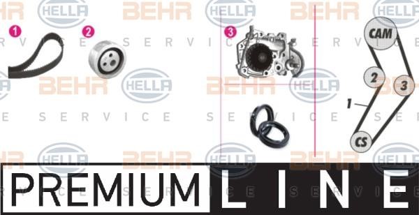 Hella 8MP 376 801-871 TIMING BELT KIT WITH WATER PUMP 8MP376801871: Buy near me at 2407.PL in Poland at an Affordable price!
