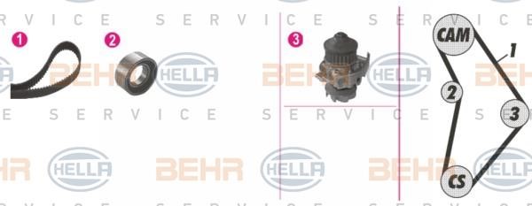 Hella 8MP 376 803-821 TIMING BELT KIT WITH WATER PUMP 8MP376803821: Buy near me in Poland at 2407.PL - Good price!