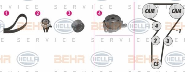 Hella 8MP 376 803-831 TIMING BELT KIT WITH WATER PUMP 8MP376803831: Buy near me in Poland at 2407.PL - Good price!