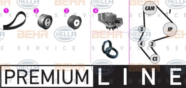 Hella 8MP 376 803-851 TIMING BELT KIT WITH WATER PUMP 8MP376803851: Buy near me in Poland at 2407.PL - Good price!