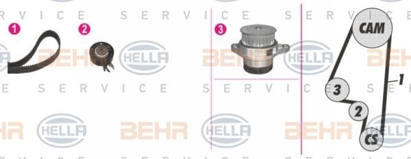 Hella 8MP 376 803-881 TIMING BELT KIT WITH WATER PUMP 8MP376803881: Buy near me at 2407.PL in Poland at an Affordable price!