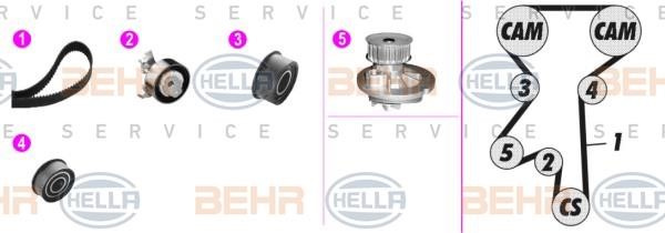 Hella 8MP 376 806-851 TIMING BELT KIT WITH WATER PUMP 8MP376806851: Buy near me in Poland at 2407.PL - Good price!