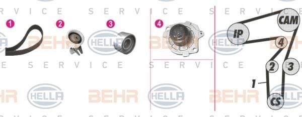 Hella 8MP 376 806-881 TIMING BELT KIT WITH WATER PUMP 8MP376806881: Buy near me at 2407.PL in Poland at an Affordable price!