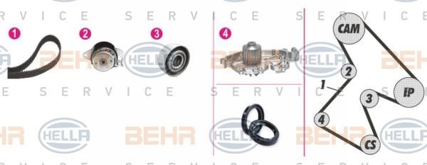 Hella 8MP 376 806-891 TIMING BELT KIT WITH WATER PUMP 8MP376806891: Buy near me in Poland at 2407.PL - Good price!