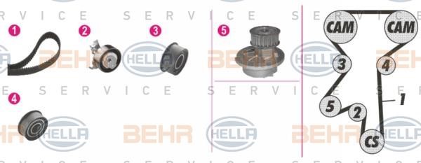Hella 8MP 376 807-821 TIMING BELT KIT WITH WATER PUMP 8MP376807821: Buy near me in Poland at 2407.PL - Good price!