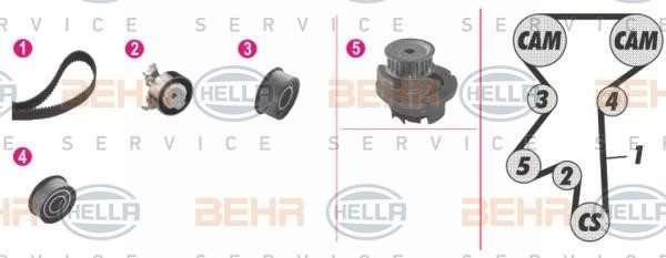 Hella 8MP 376 807-831 TIMING BELT KIT WITH WATER PUMP 8MP376807831: Buy near me in Poland at 2407.PL - Good price!