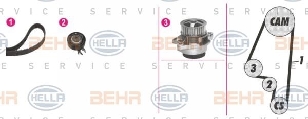 Hella 8MP 376 807-861 TIMING BELT KIT WITH WATER PUMP 8MP376807861: Buy near me in Poland at 2407.PL - Good price!