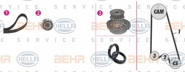 Hella 8MP 376 807-871 TIMING BELT KIT WITH WATER PUMP 8MP376807871: Buy near me in Poland at 2407.PL - Good price!