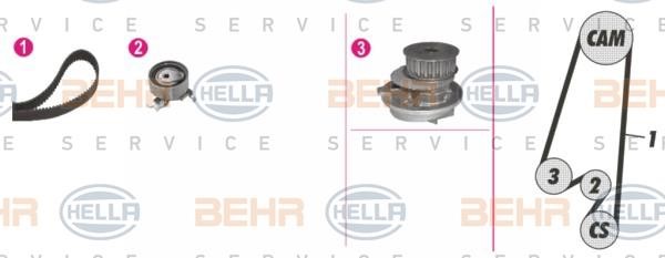 Hella 8MP 376 807-881 TIMING BELT KIT WITH WATER PUMP 8MP376807881: Buy near me at 2407.PL in Poland at an Affordable price!