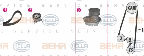Hella 8MP 376 807-891 TIMING BELT KIT WITH WATER PUMP 8MP376807891: Buy near me in Poland at 2407.PL - Good price!