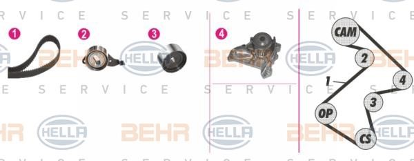 Hella 8MP 376 808-821 TIMING BELT KIT WITH WATER PUMP 8MP376808821: Buy near me in Poland at 2407.PL - Good price!