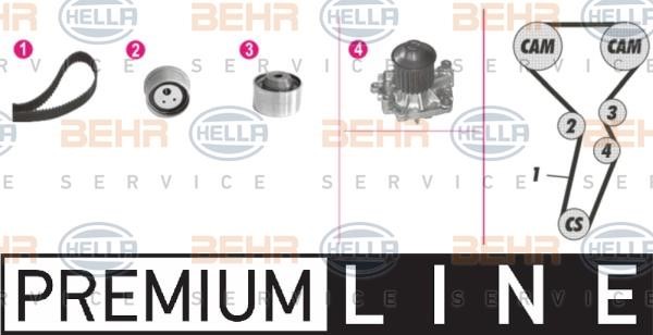 Hella 8MP 376 809-801 TIMING BELT KIT WITH WATER PUMP 8MP376809801: Buy near me at 2407.PL in Poland at an Affordable price!