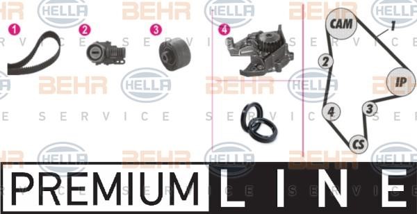 Hella 8MP 376 805-861 TIMING BELT KIT WITH WATER PUMP 8MP376805861: Buy near me in Poland at 2407.PL - Good price!