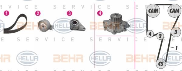 Hella 8MP 376 810-831 TIMING BELT KIT WITH WATER PUMP 8MP376810831: Buy near me in Poland at 2407.PL - Good price!