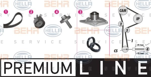 Hella 8MP 376 810-851 TIMING BELT KIT WITH WATER PUMP 8MP376810851: Buy near me in Poland at 2407.PL - Good price!