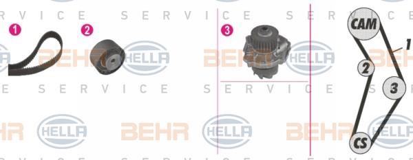 Hella 8MP 376 810-881 TIMING BELT KIT WITH WATER PUMP 8MP376810881: Buy near me in Poland at 2407.PL - Good price!