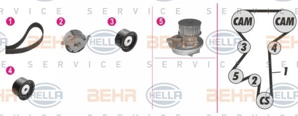 Hella 8MP 376 811-801 TIMING BELT KIT WITH WATER PUMP 8MP376811801: Buy near me in Poland at 2407.PL - Good price!