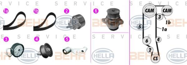 Hella 8MP 376 811-811 TIMING BELT KIT WITH WATER PUMP 8MP376811811: Buy near me in Poland at 2407.PL - Good price!