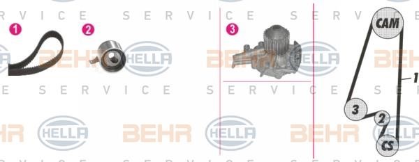 Hella 8MP 376 811-891 TIMING BELT KIT WITH WATER PUMP 8MP376811891: Buy near me in Poland at 2407.PL - Good price!