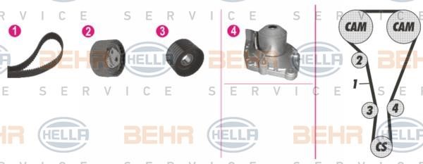 Hella 8MP 376 812-851 TIMING BELT KIT WITH WATER PUMP 8MP376812851: Buy near me in Poland at 2407.PL - Good price!
