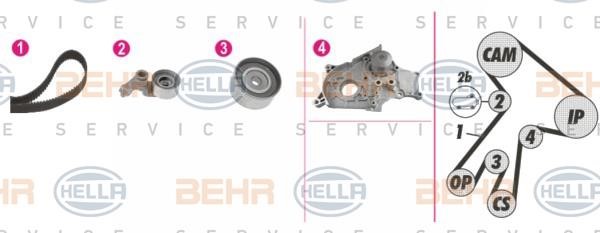 Hella 8MP 376 813-851 TIMING BELT KIT WITH WATER PUMP 8MP376813851: Buy near me in Poland at 2407.PL - Good price!