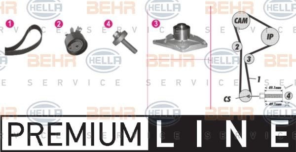 Hella 8MP 376 814-821 TIMING BELT KIT WITH WATER PUMP 8MP376814821: Buy near me in Poland at 2407.PL - Good price!