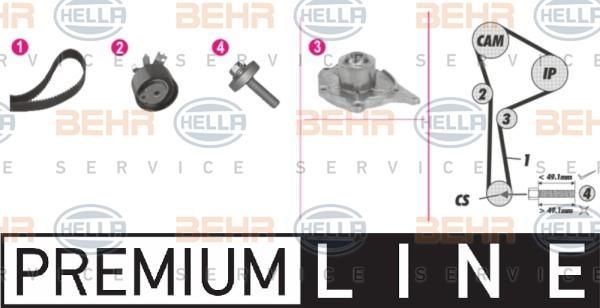 Hella 8MP 376 814-831 TIMING BELT KIT WITH WATER PUMP 8MP376814831: Buy near me in Poland at 2407.PL - Good price!