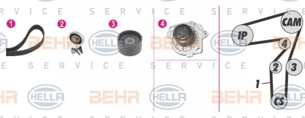 Hella 8MP 376 814-871 TIMING BELT KIT WITH WATER PUMP 8MP376814871: Buy near me in Poland at 2407.PL - Good price!