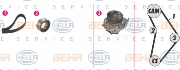 Hella 8MP 376 815-811 TIMING BELT KIT WITH WATER PUMP 8MP376815811: Buy near me in Poland at 2407.PL - Good price!