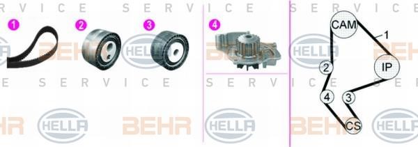 Hella 8MP 376 816-801 TIMING BELT KIT WITH WATER PUMP 8MP376816801: Buy near me in Poland at 2407.PL - Good price!