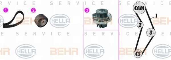 Hella 8MP 376 816-831 TIMING BELT KIT WITH WATER PUMP 8MP376816831: Buy near me in Poland at 2407.PL - Good price!