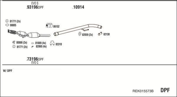 Walker REK015573B Система выпуска отработаных газов REK015573B: Отличная цена - Купить в Польше на 2407.PL!