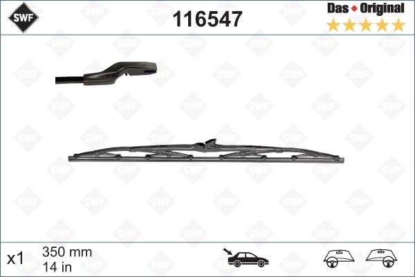 SWF 116547 Rear wiper blade 350 mm (14") 116547: Buy near me in Poland at 2407.PL - Good price!