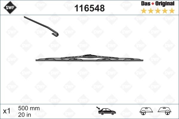 SWF 116548 Wiper blade 500 mm (20") 116548: Buy near me in Poland at 2407.PL - Good price!