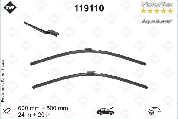 SWF 119110 Set of frameless wiper blades 600/500 119110: Buy near me in Poland at 2407.PL - Good price!