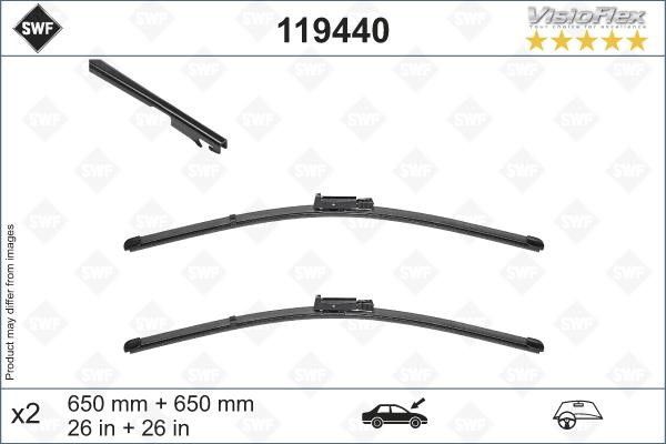 SWF 119 440 Комплект щіток склоочисника безкаркасних SWF VisioFlex OE 650/650 119440: Приваблива ціна - Купити у Польщі на 2407.PL!