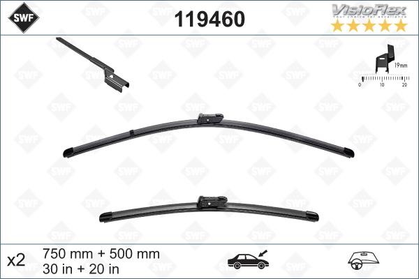 SWF 119460 Wiper Blade Kit SWF VisioFlex OE 750/500 119460: Buy near me in Poland at 2407.PL - Good price!