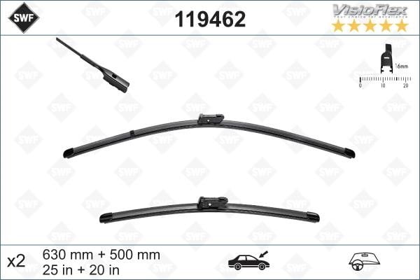 SWF 119.462 Wiper Blade Kit SWF VisioFlex OE 630/500 119462: Buy near me at 2407.PL in Poland at an Affordable price!