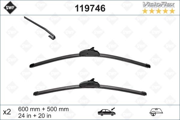SWF 119746 Wiper Blade Kit SWF VisioFlex Alternative 650/500 119746: Buy near me in Poland at 2407.PL - Good price!
