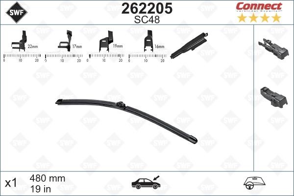 SWF 262205 Wiper blade frameless 475 mm (19") 262205: Buy near me in Poland at 2407.PL - Good price!