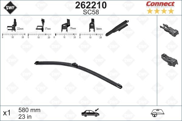 SWF 262210 Wiper Blade Frameless 580 mm (23") 262210: Buy near me in Poland at 2407.PL - Good price!
