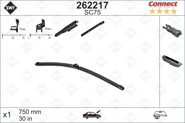 SWF 262217 Wiper blade frameless 750 mm (30") 262217: Buy near me in Poland at 2407.PL - Good price!