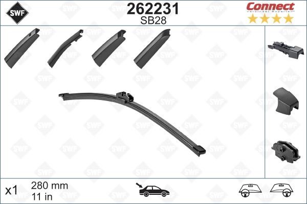 SWF 262231 Wiper blade frameless rear 280 mm (11") 262231: Buy near me in Poland at 2407.PL - Good price!