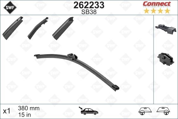 SWF 262233 Wiper blade frameless rear 380 mm (15") 262233: Buy near me in Poland at 2407.PL - Good price!