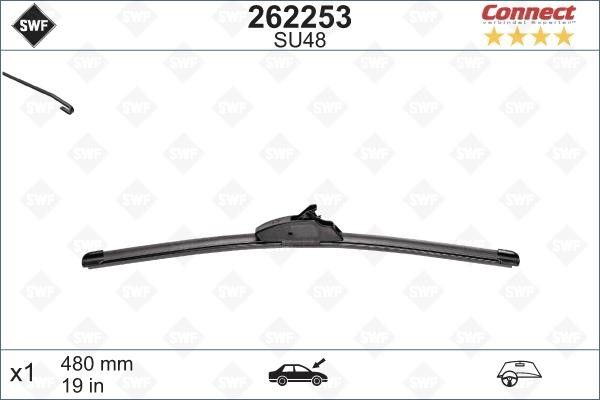 SWF 262253 Wiper blade frameless 475 mm (19") 262253: Buy near me at 2407.PL in Poland at an Affordable price!