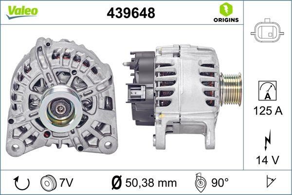 Valeo 439648 Alternator 439648: Buy near me in Poland at 2407.PL - Good price!