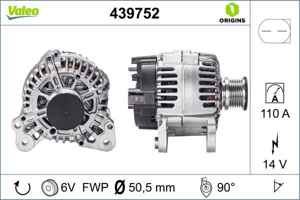 Valeo 439752 Generator 439752: Kaufen Sie zu einem guten Preis in Polen bei 2407.PL!