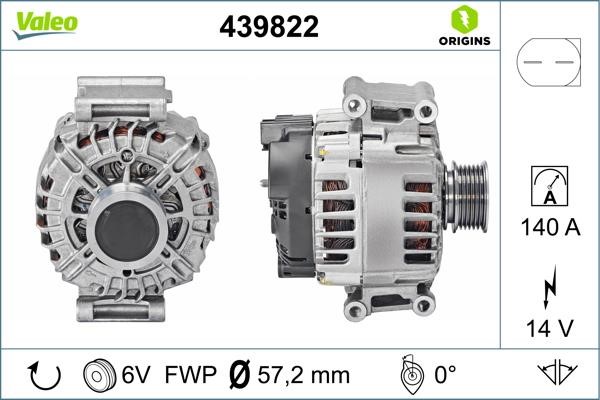Valeo 439822 Generator 439822: Kaufen Sie zu einem guten Preis in Polen bei 2407.PL!